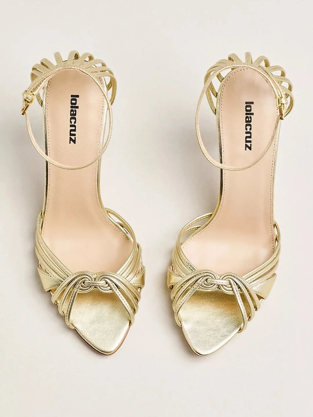 LOLA CRUZ STRAPPY POINTED-TOE HEELS